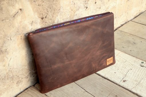 nava-apparel-laptop-case-brown-leather-shweshwe