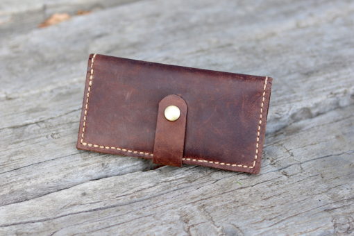 Long Leather Wallet - Brown