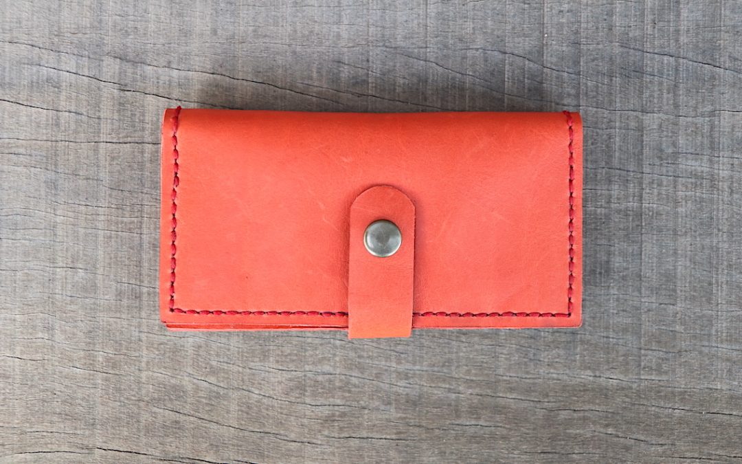 Long Wallet in Coral Leather