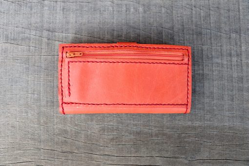Long Leather Wallet - Coral - Image 4