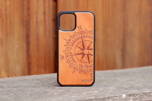 Wooden Phone Cover Compass iPhone 12