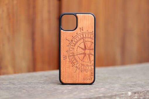 Wooden Phone Cover Compass iPhone 13