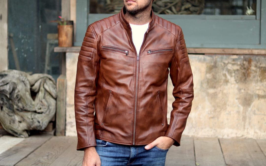 Men’s Moto Racer Leather Jacket – Waxed Brown