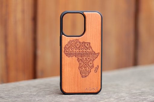 Wooden Phone Cover African Map iPhone 13 Pro