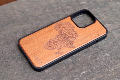Wooden Phone Cover African Map iPhone 13 Pro Max Side