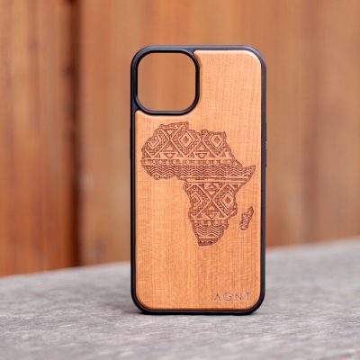 Wooden Phone Cover African Map iPhone 14