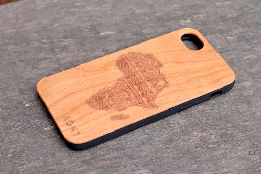 Wooden Phone Cover African Map iPhone 6/7/8/SE Side