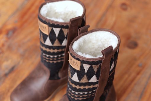 nava-apparel-womens-zulu-snugg-boots-brown-leather-tribal-fabric-shoes-zulu-collection