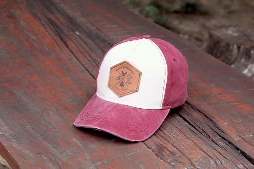 Washed Trucker Cap - Burgundy - Image 4