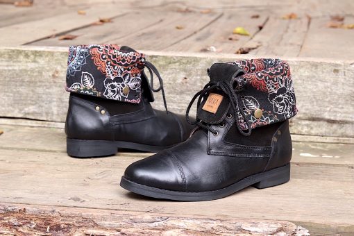 mens-warrior-boots-venda-black-leather-suede-tribal-fabric