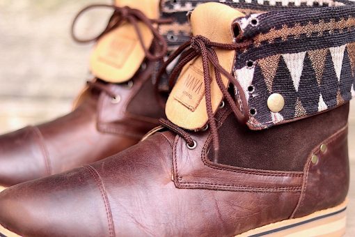 mens-warrior-boots-zulu-brown-leather-suede-tribal-fabric