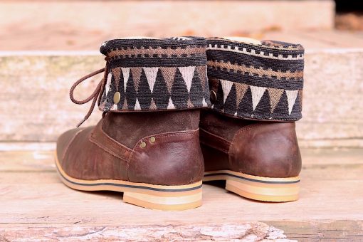 mens-warrior-boots-zulu-brown-leather-suede-tribal-fabric
