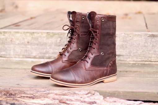 mens-warrior-boots-zulu-brown-leather-suede-tribal-fabric