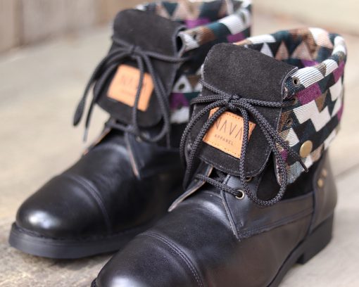nava-apparel-womens-warrior-boots-venda-collection-black-leather-suede-tribal-fabric