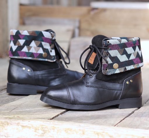 nava-apparel-womens-warrior-boots-venda-collection-black-leather-suede-tribal-fabric