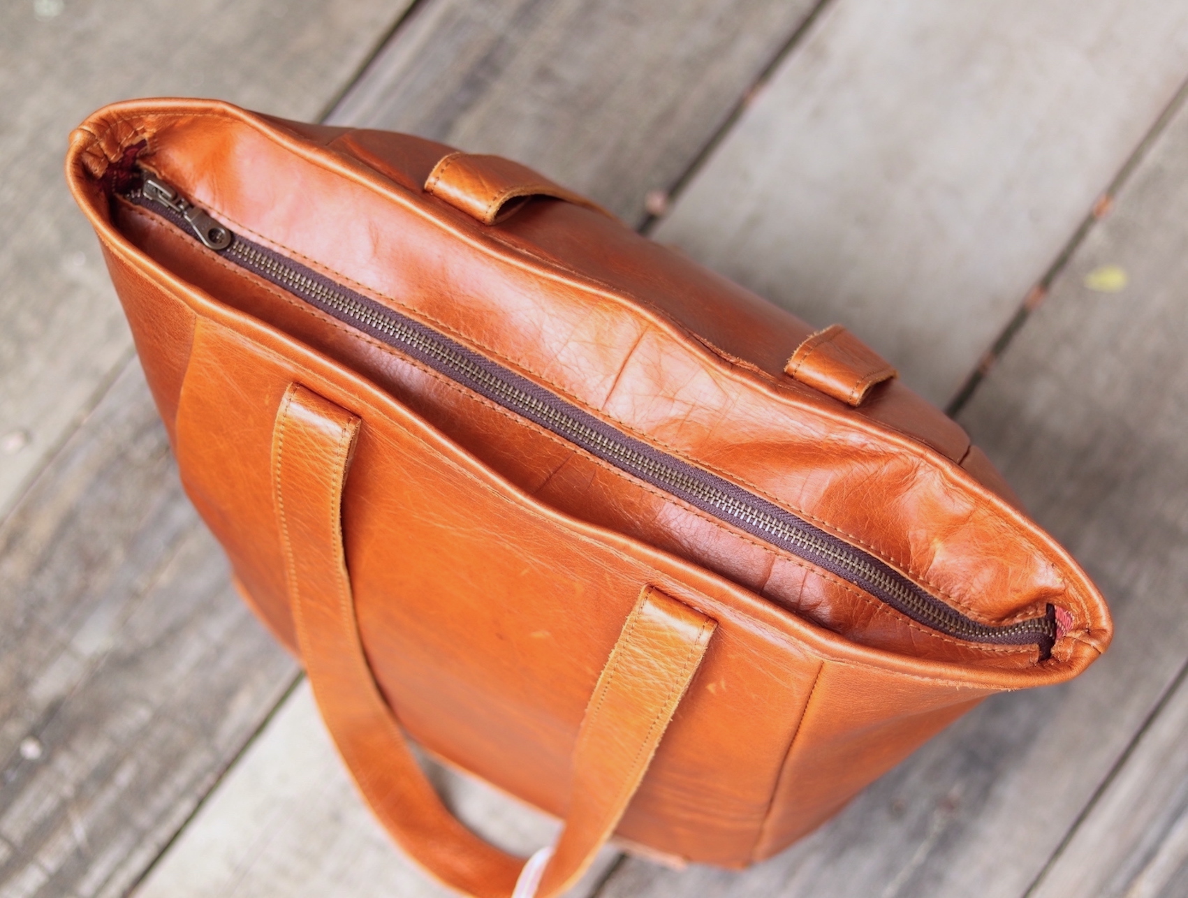 Handbag Leather - Tan - Image 4