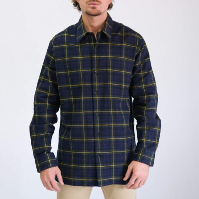 mens-flannel-shirt-blue-green-cotton-checkered