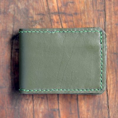 Bifold Leather Wallet - Olive