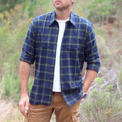 mens-flannel-shirt-blue-green-cotton-checkered
